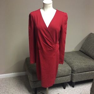 Vivienne Tam Red “Faux” Wrap Dress!! Very Pretty!!